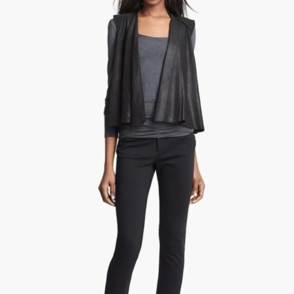 Alice + Olivia Draped Lamb Leather Vest